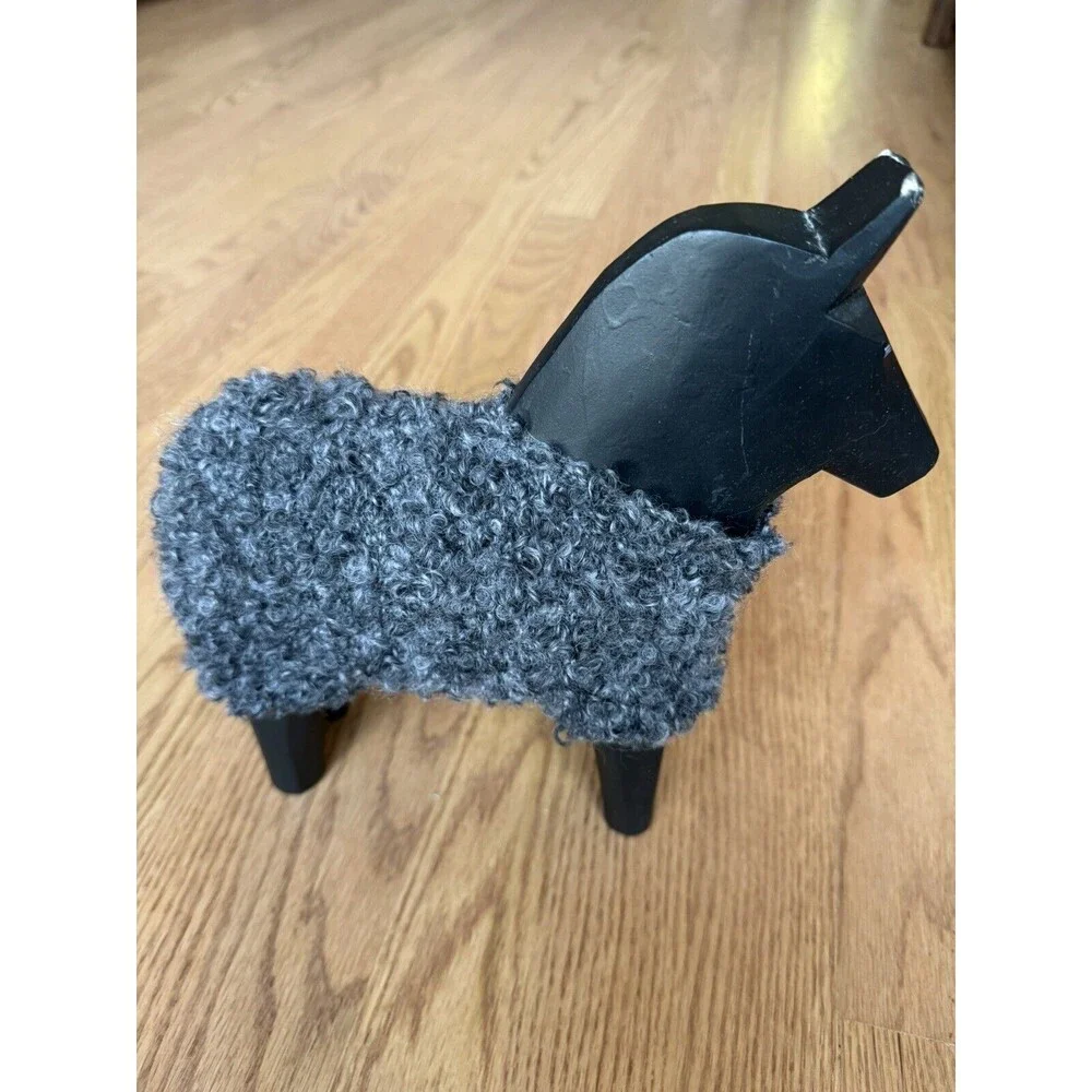 IKEA STOLLE Dala Horse By Katarina Brieditis‎ Black Wood Figurine Sweden 2001